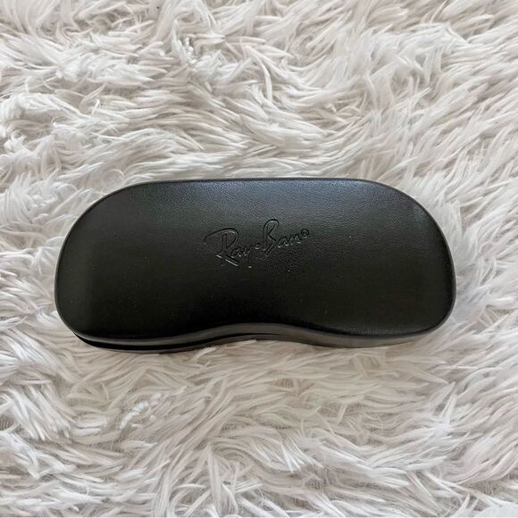 Rayban black hard side sunglasses case clamshell leather - Picture 1 of 4